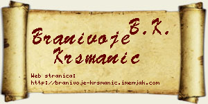 Branivoje Krsmanić vizit kartica